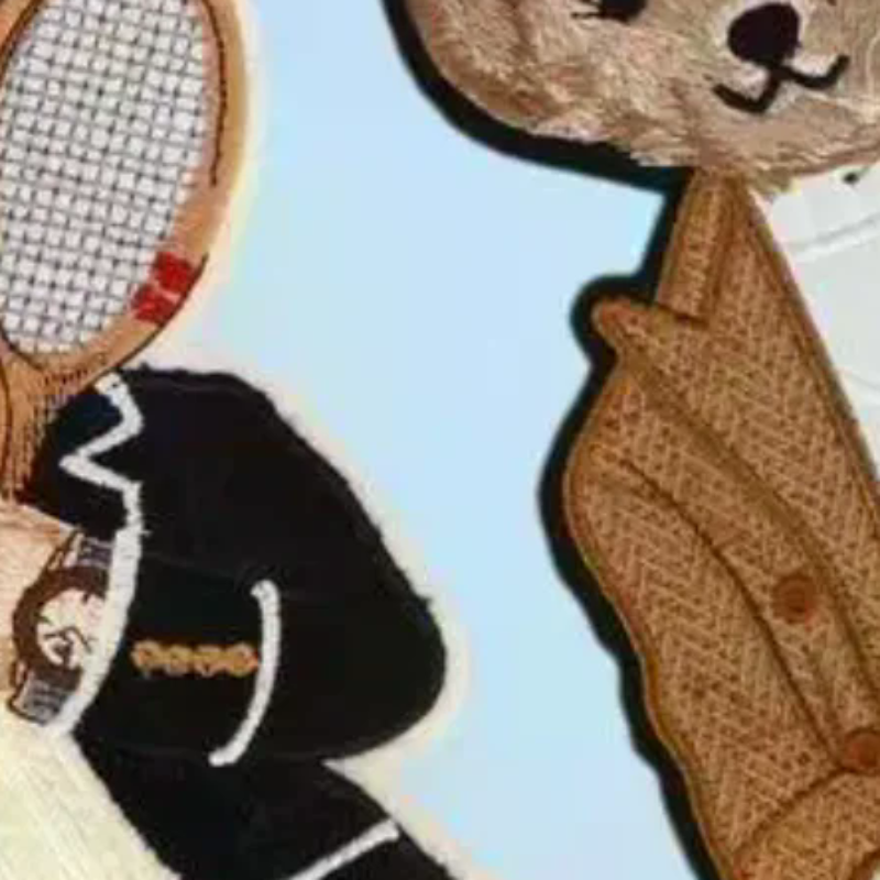 Is Sewing A Textile Craft - Large Bear Clothing Patch Hand Sewn