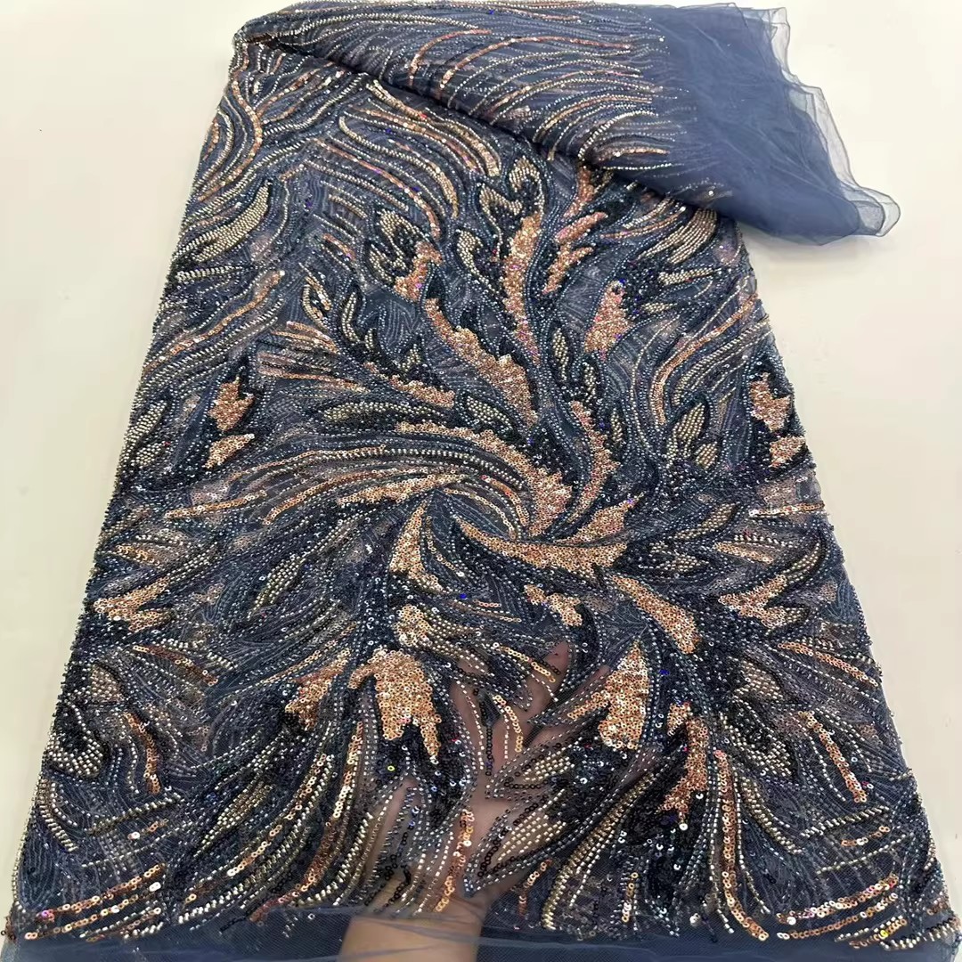 Sewing Embroidery Fabric - 5yard Sequin bead tube embroidery tela
