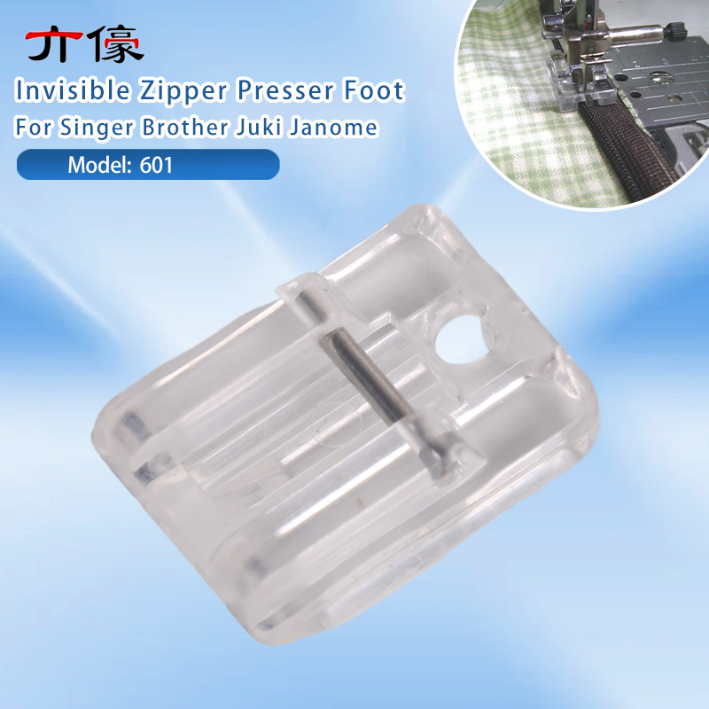 Textile Sewing Machine - Plastic Invisible Zipper Presser Foot For