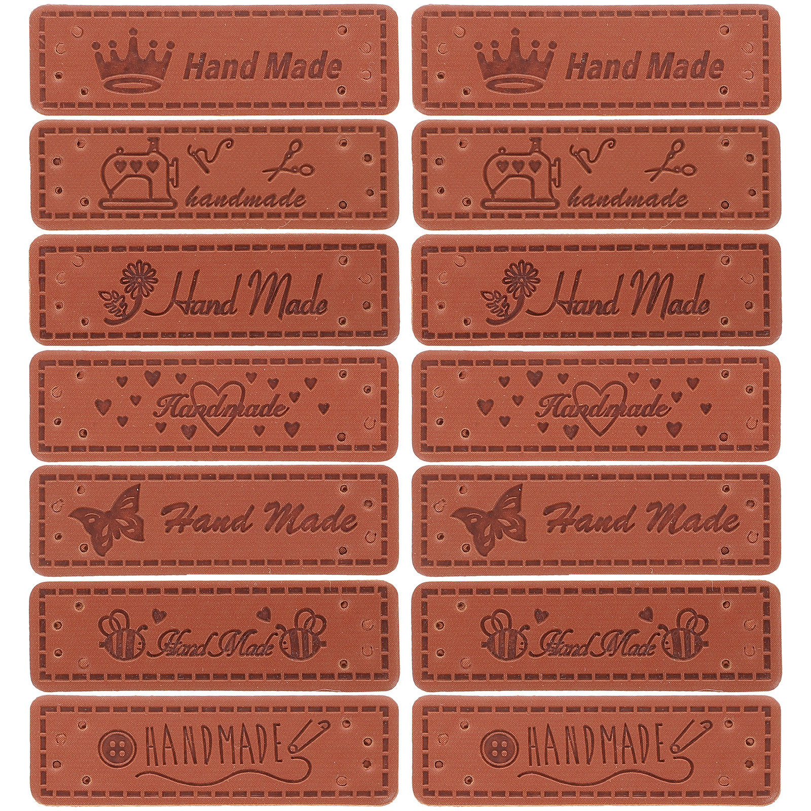 Sewing Labels - 140Pcs Handmade Tags PU Labels with