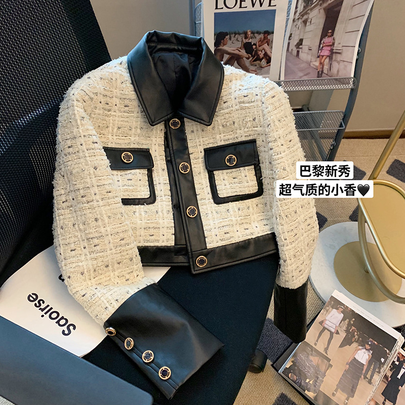 Sewing Jackets - Contrast Stitching Tweed Fragrant Wind Suit
