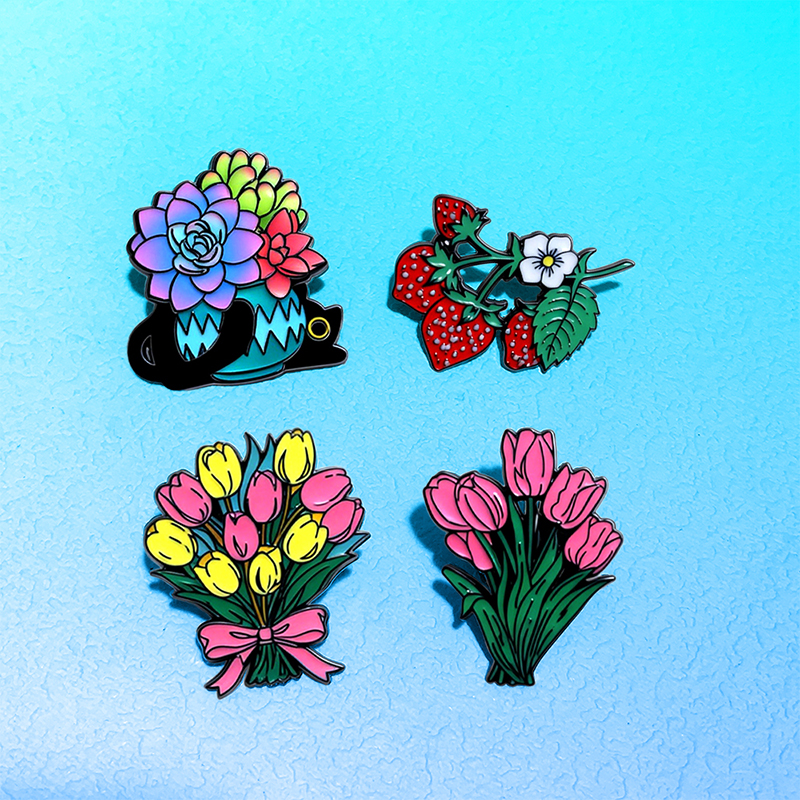 Sewing Labels - AniPins Bouquet Flowers Strawberry Pins For