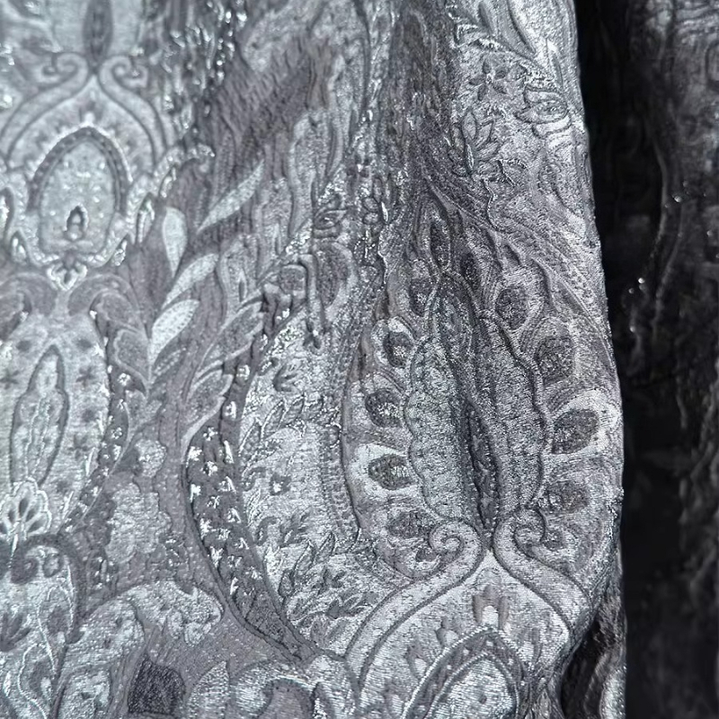 Is Sewing A Textile Craft - Gray Court Style Shiny Jacquard Curtains