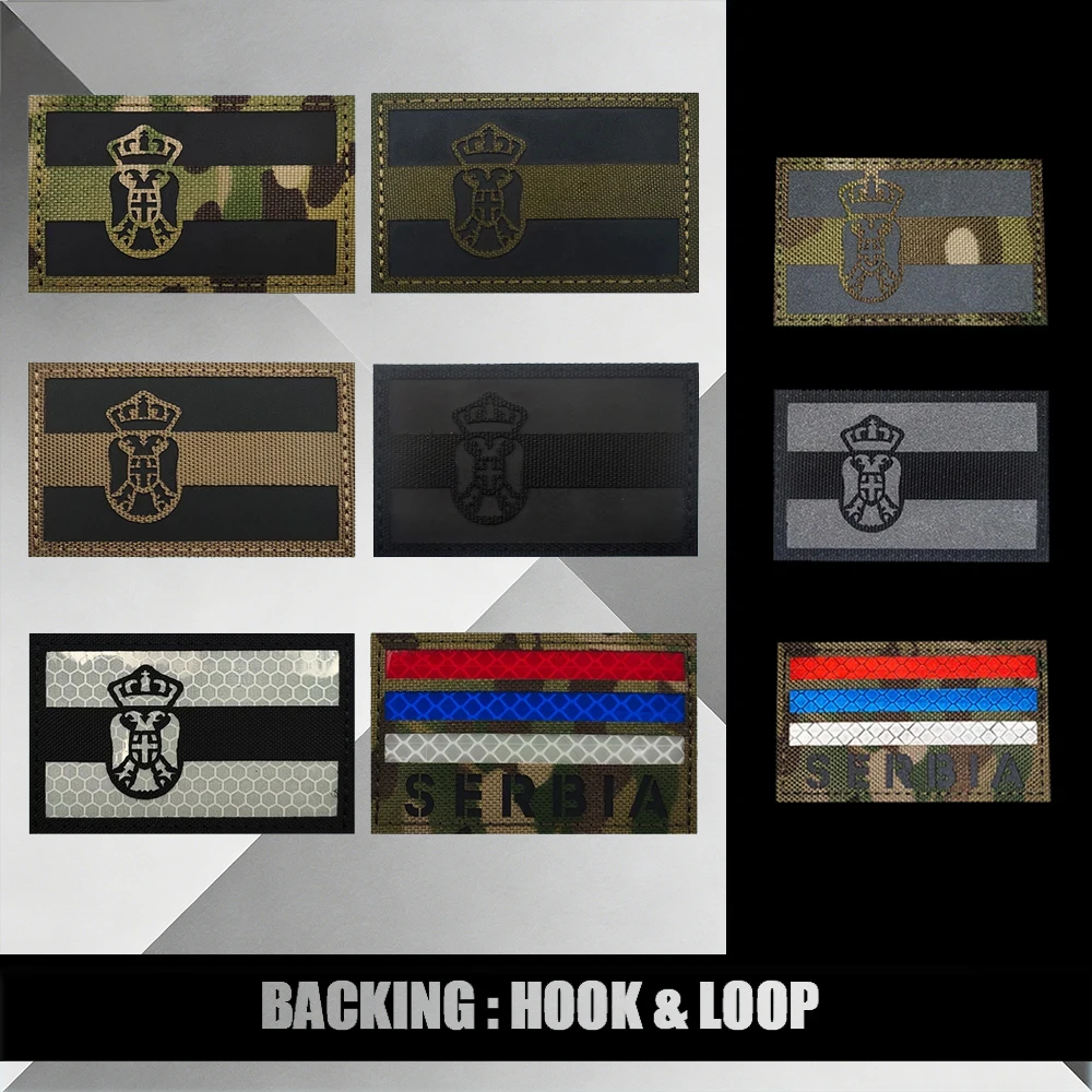 Sewing Jackets - Serbia Flag Tactical Patches Reflective IR