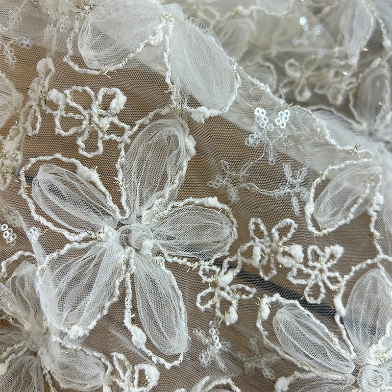 3D Embroidered Sequin Mesh Fab – Textile Sewing Techniques Bewertung und Preis