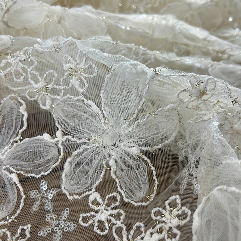 3D Embroidered Sequin Mesh Fab – Textile Sewing Techniques Bewertung und Preis