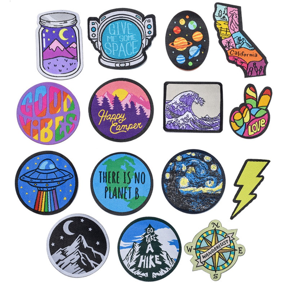 Cartoon Landscape Space Woven  – Sewing Labels Bewertung und Preis